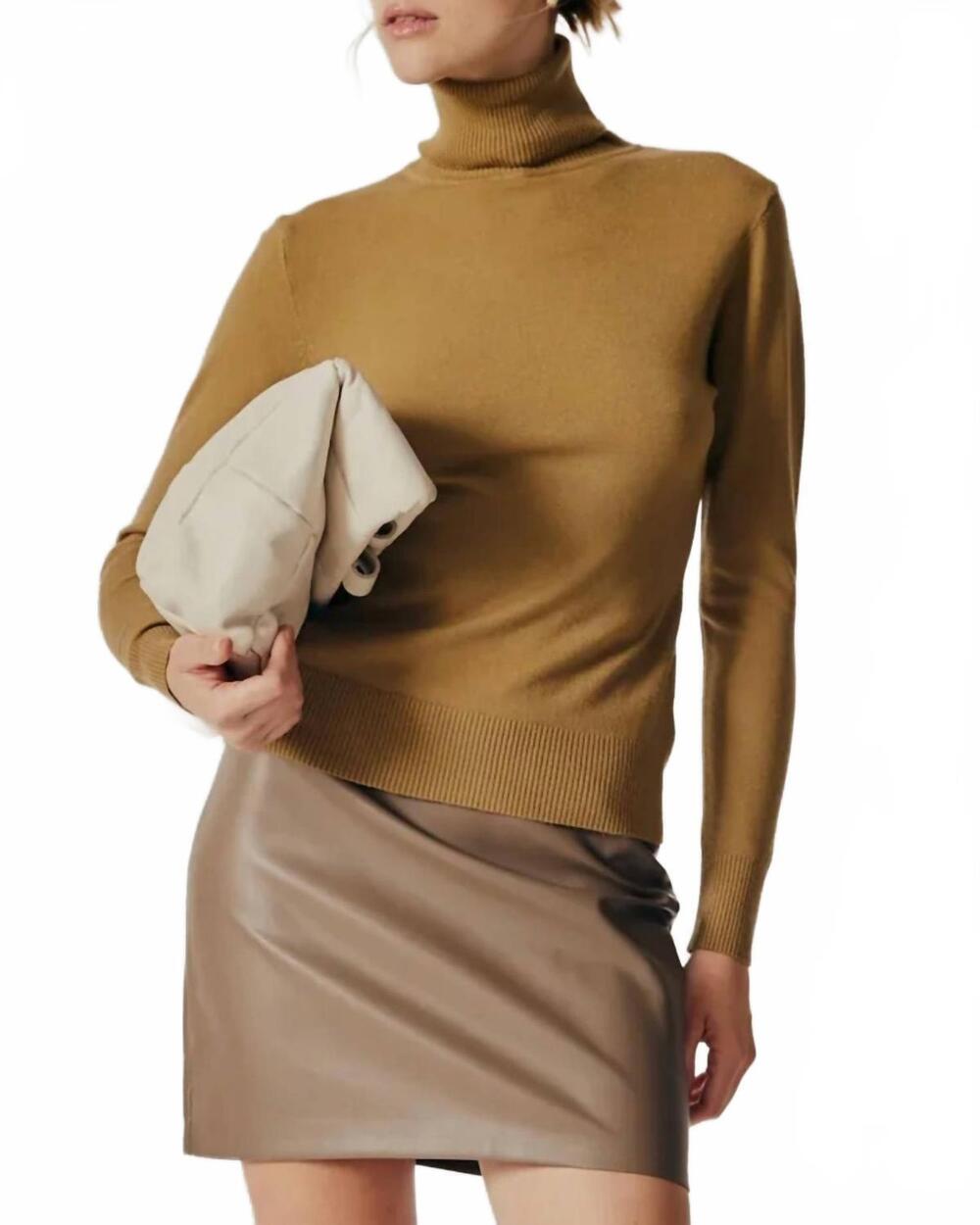 NEW DELUC silene turtleneck sweater in camel
